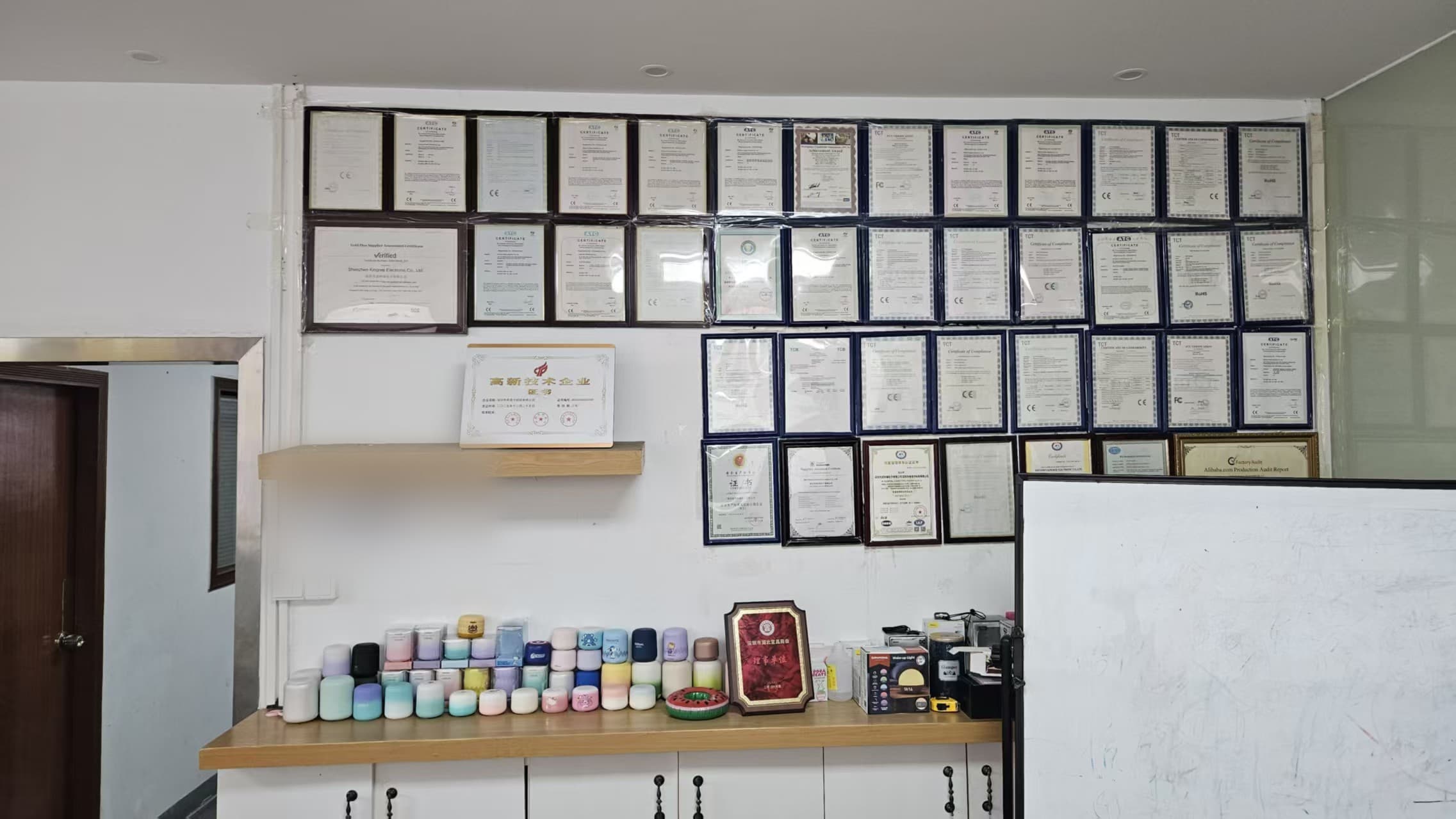 Certificate wall and product display